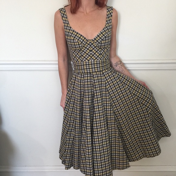 McQ Alexander McQueen Plaid Circle Midi Dress - Picture 7 of 8